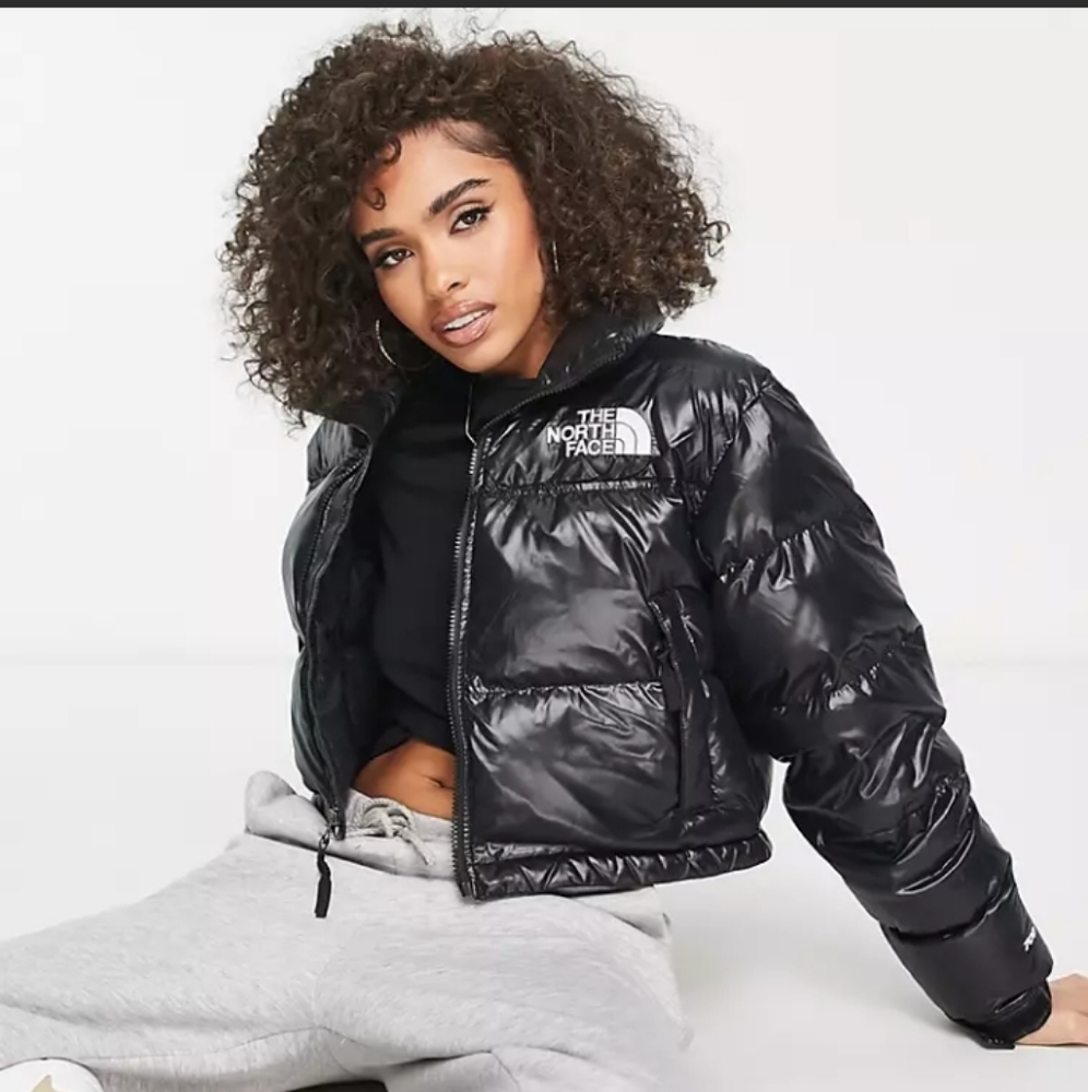 NWT The North Face Crop Black Puffer XL